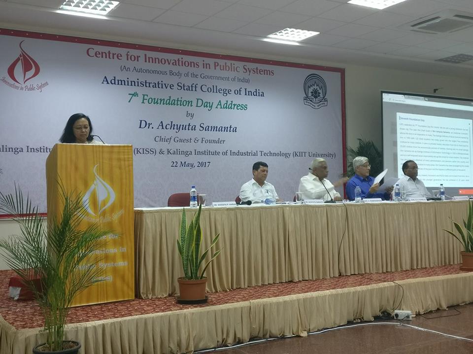 KIIT & KISS Founder Delivers Foundation Day Address at Centre for Innovations in Public Systems